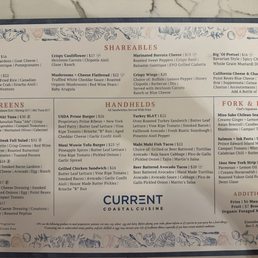 New menu November 25. Some great new choices! They also switched from a limited lunch menu and this is now the all day menu.