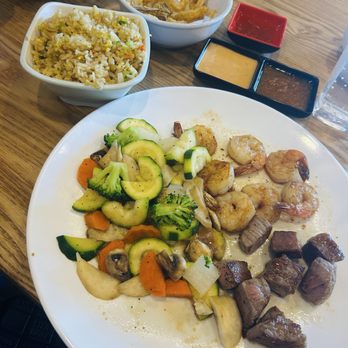 Kobe Japanese Steakhouse - Steak & Shrimp Hibachi with fried rice - Sushi Bars Near Me - Sonora, California