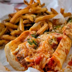 The Original Chickies - Breaded steak, mozzarella, onion, and giardinera.