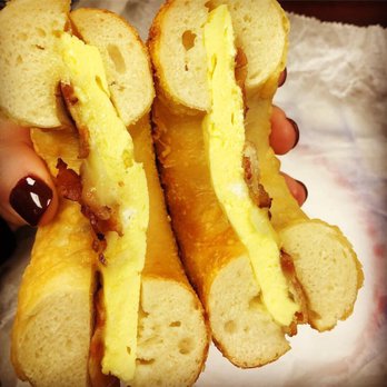 The Bagelry - Asiago bagel with pepper jack egg and bacon! - Bagels Near Me - Cincinnati, Ohio The Bagelry - Asiago bagel with pepper jack egg and bacon! - Bagels Near Me - Cincinnati, Ohio
