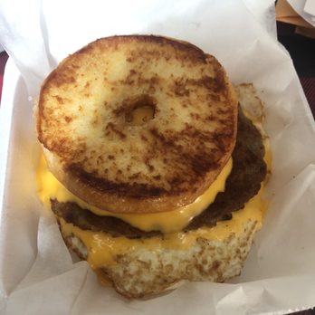 Max Donuts - Sausage & Egg Grilled Cheese Donut Sandwich - Donuts Near Me - Houston, Texas