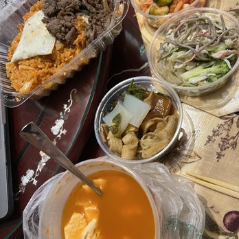 Go Go 7 - Tofu soup with seafood, kimchi fried rice and banchans - Korean Near Me - San Francisco, California
