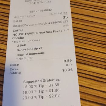 IHOP - 11/11/2024 The breakfast specials not too bad out the door included cawfee - Breakfast & Brunch Near Me - Greenville, South Carolina IHOP - 11/11/2024 The breakfast specials not too bad out the door included cawfee - Breakfast & Brunch Near Me - Greenville, South Carolina