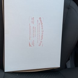 Big flat box for dozen donuts. No more squishing Big flat box for dozen donuts. No more squishing