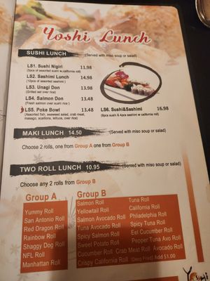 Menu photo 2 Yoshi Asian Fusion Lake Jackson, TX