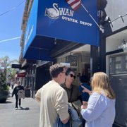 Photo of Swan Oyster Depot - San Francisco, CA, United States. Gorgeous day to wait for your spot at Swan's