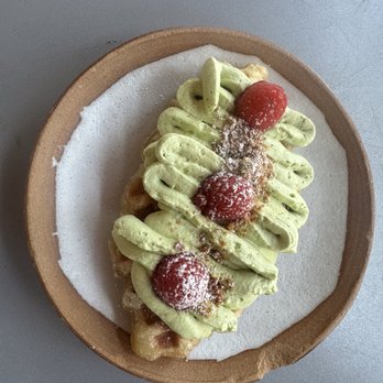 Cloud9 Coffee - Matcha-raspberry croffle - Coffee & Tea Near Me - Palo Alto, California