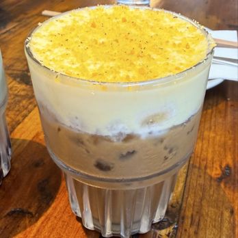NEP Cafe - 08/03/2026 - Egg Coffee with Salted Egg Yolk $7.50 - Breakfast & Brunch Near Me - Fountain Valley, California NEP Cafe - 08/03/2026 - Egg Coffee with Salted Egg Yolk $7.50 - Breakfast & Brunch Near Me - Fountain Valley, California