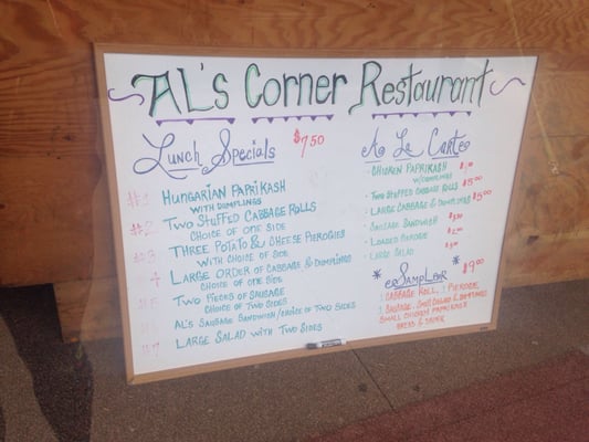 Menu photo 1 Al's Corner Restaurant Barberton, OH