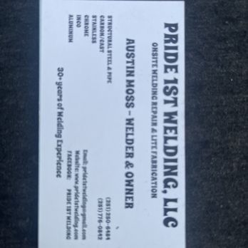 Pride 1st Welding - Business card, phone number and quality work shown - Metal Fabricators Near Me - Spanish Fort, Alabama Pride 1st Welding - Business card, phone number and quality work shown - Metal Fabricators Near Me - Spanish Fort, Alabama