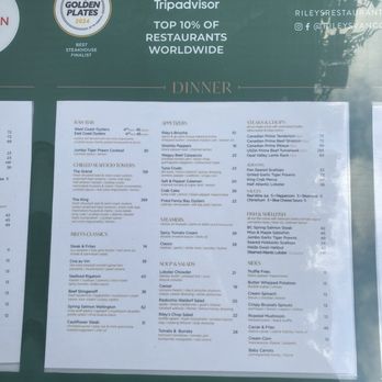 Riley's Vancouver - Menu - Seafood Near Me - Vancouver, British Columbia