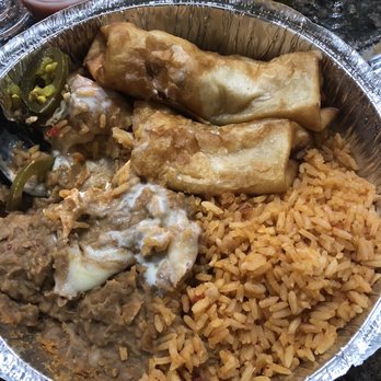 El Jinete - Chimichanga rice and beans. - Mexican Near Me - Dacula, Georgia
