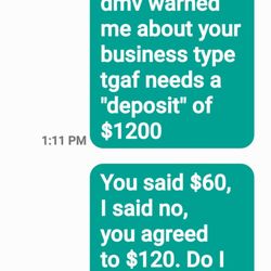 Masters DMV Services - She wanted to give 50% refund, $60" demanded full refund, she agreed. When I went in, she went insane and said zero refund