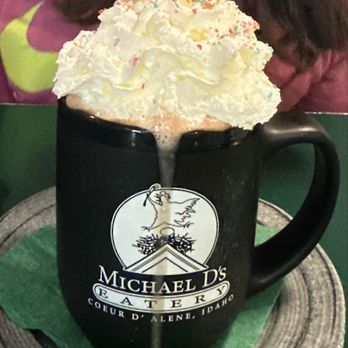 Michael D's Eatery - Hot Chocolate with Whipped Cream - American Near Me - Coeur d'Alene, Idaho Michael D's Eatery - Hot Chocolate with Whipped Cream - American Near Me - Coeur d'Alene, Idaho