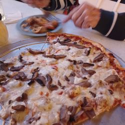 Kozy's Pizza - Cheese, sausage, mushroom, and onion pizza