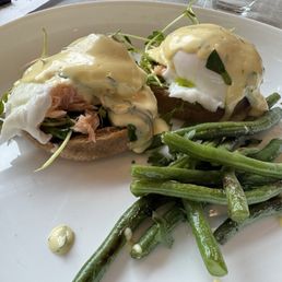 The Benedict Eggs Royale with smoked salmon.