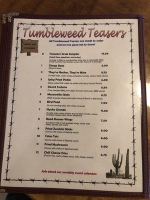 Menu photo 5 Tumbleweed inn Eloy, AZ Menu photo 5 Tumbleweed inn Eloy, AZ