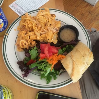 Simon's Marketplace - Chicken Mac and cheese with side salad - Breakfast & Brunch Near Me - Chester, Connecticut Simon's Marketplace - Chicken Mac and cheese with side salad - Breakfast & Brunch Near Me - Chester, Connecticut