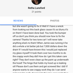 Lunsford Auto Body Shop - I’m very unsatisfied!
