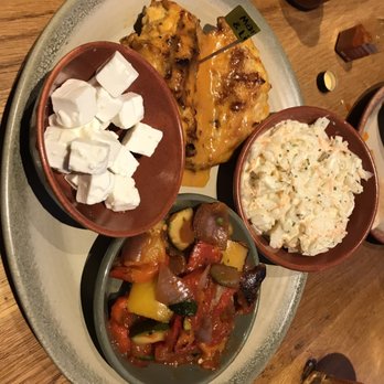 Nando's - Chicken Butterfly (£11.75) with a side of Coleslaw and Chargrilled Veg (+£0.85) and some extra Feta Cheese (+£1.50) - American Near Me - Glasgow, GLG Nando's - Chicken Butterfly (£11.75) with a side of Coleslaw and Chargrilled Veg (+£0.85) and some extra Feta Cheese (+£1.50) - American Near Me - Glasgow, GLG