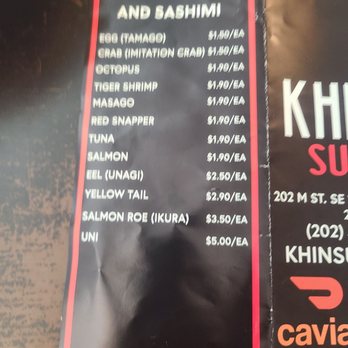Khin’s Sushi - Menu - Sushi Bars Near Me - Washington, DC, District of Columbia