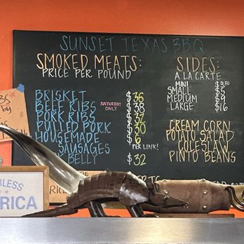 Sunset Texas Barbecue - Menu 8/2024 - Barbeque Near Me - Honolulu, Hawaii