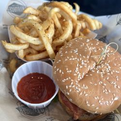 Fatburger - Bacon Cheddar Burger w Garlic Fries. Yummm!