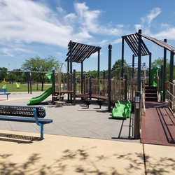 Old Love Point Park - View of playground - it's HOT.