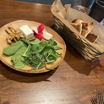 Rumi’s Kitchen - Complimentary Bread basket, herbs, cheese, radish and walnuts - Persian/Iranian Near Me - Washington, DC, District of Columbia Rumi’s Kitchen - Complimentary Bread basket, herbs, cheese, radish and walnuts - Persian/Iranian Near Me - Washington, DC, District of Columbia