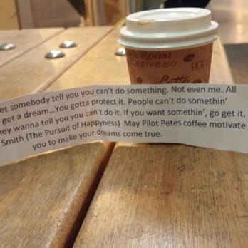 Pilot Pete's Coffee & Treats - Pete has a tip jar for you! Filled with different inspirational quotes - Coffee & Tea Near Me - Elmhurst, Illinois Pilot Pete's Coffee & Treats - Pete has a tip jar for you! Filled with different inspirational quotes - Coffee & Tea Near Me - Elmhurst, Illinois