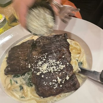 Abigails Restaurant - Steak Girgonzola with fettuccine alfredo - Modern European Near Me - Linden, New Jersey Abigails Restaurant - Steak Girgonzola with fettuccine alfredo - Modern European Near Me - Linden, New Jersey