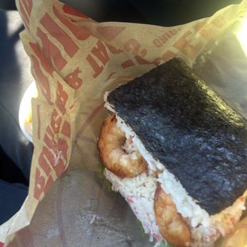 Onigiri Burgers - Grilled shrimp onigiri burger 10/10 - Japanese Near Me - Sacramento, California Onigiri Burgers - Grilled shrimp onigiri burger 10/10 - Japanese Near Me - Sacramento, California