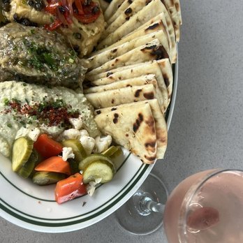 The Greek Bar - Pikilia with Favosalata, Eggplant, and Tirokafteri - Greek Near Me - Austin, Texas The Greek Bar - Pikilia with Favosalata, Eggplant, and Tirokafteri - Greek Near Me - Austin, Texas