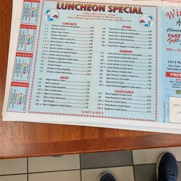 Lunch menu Lunch menu