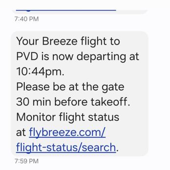 Breeze Airways - Delayed notices - Airlines Near Me - Warwick, Rhode Island