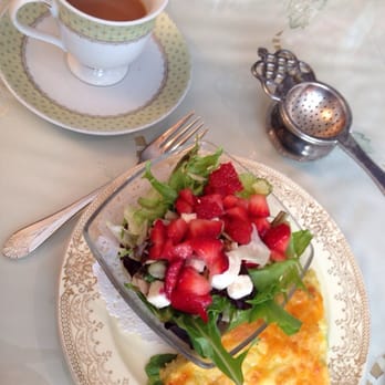 High SocieTea House - Mother's Day Queen's tea: strawberry and goat cheese salad and broccoli cheese quiche. - Tea Rooms Near Me - Wayne, New Jersey High SocieTea House - Mother's Day Queen's tea: strawberry and goat cheese salad and broccoli cheese quiche. - Tea Rooms Near Me - Wayne, New Jersey