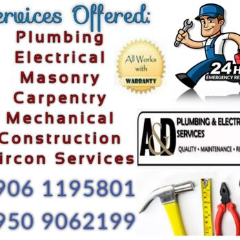 A & D Plumbing And Electrical Services - 24/7 Quick Response for your Plumbing and Electrical Problem - Electricians Near Me - Quezon City, NCR A & D Plumbing And Electrical Services - 24/7 Quick Response for your Plumbing and Electrical Problem - Electricians Near Me - Quezon City, NCR