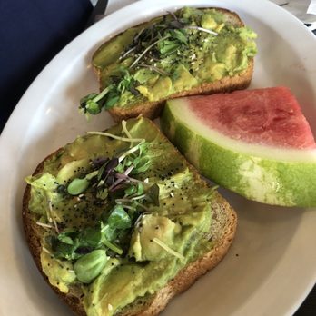 Toast - Avocado Smash and Toast with seasonal fruit. It lacked seasoning and the 'pizzazz' that you get at other breakfast/brunch spots. - American Near Me - Sugar Land, Texas Toast - Avocado Smash and Toast with seasonal fruit. It lacked seasoning and the 'pizzazz' that you get at other breakfast/brunch spots. - American Near Me - Sugar Land, Texas