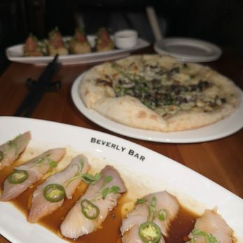 Beverly Bar - Hamachi Crudo Black Truffle Pizza - Wine Bars Near Me - Beverly Hills, California