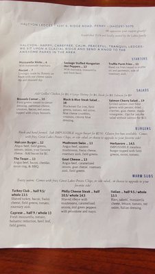 Menu photo 2 Halcyon Ledges Perry, OH Menu photo 2 Halcyon Ledges Perry, OH