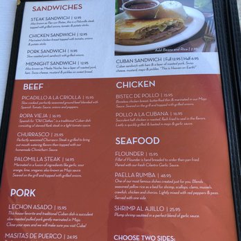 Rumba Cuban Cafe - One page of their menu. - Cuban Near Me - Naples, Florida Rumba Cuban Cafe - One page of their menu. - Cuban Near Me - Naples, Florida