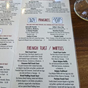 Bill's Cafe - menu - Breakfast & Brunch Near Me - San Jose, California