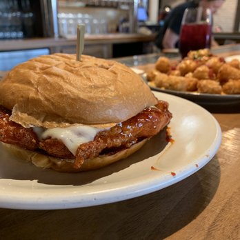 The Cut - Sweet heat cutlet along with a side of Cheesy Tots - Burgers Near Me - Irvine, California The Cut - Sweet heat cutlet along with a side of Cheesy Tots - Burgers Near Me - Irvine, California