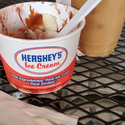 It was called the Elk Goes Banannas..Moosetrack ice cream, hot fudge and whipped cream. All included for about $7. Again nothing special.
