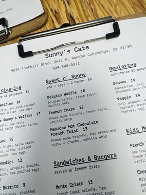 Menu photo 7 Sunny's Cafe Rancho Cucamonga, CA Menu photo 7 Sunny's Cafe Rancho Cucamonga, CA