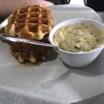 Se7enBites - Chicken with hot honey, waffles and grits. - Coffee & Tea Near Me - Orlando, Florida Se7enBites - Chicken with hot honey, waffles and grits. - Coffee & Tea Near Me - Orlando, Florida
