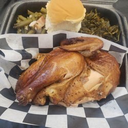 Front Line BBQ - Half chicken dinner.
Your choice of sides