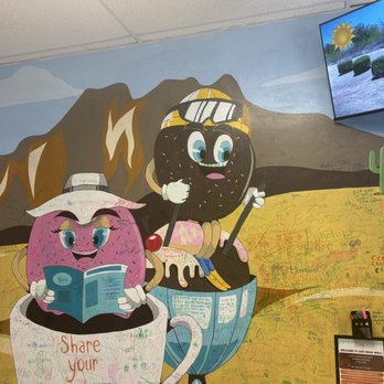 Desert Donuts - A mural for all visitors to color on! - Donuts Near Me - Phoenix, Arizona
