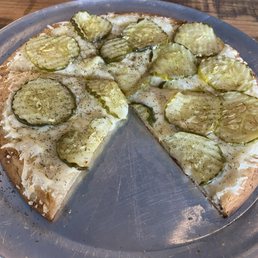 Gluten Free, vegan pickle pizza Gluten Free, vegan pickle pizza