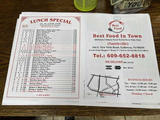 Menu photo 1 Best Food In Town Galloway, NJ Menu photo 1 Best Food In Town Galloway, NJ